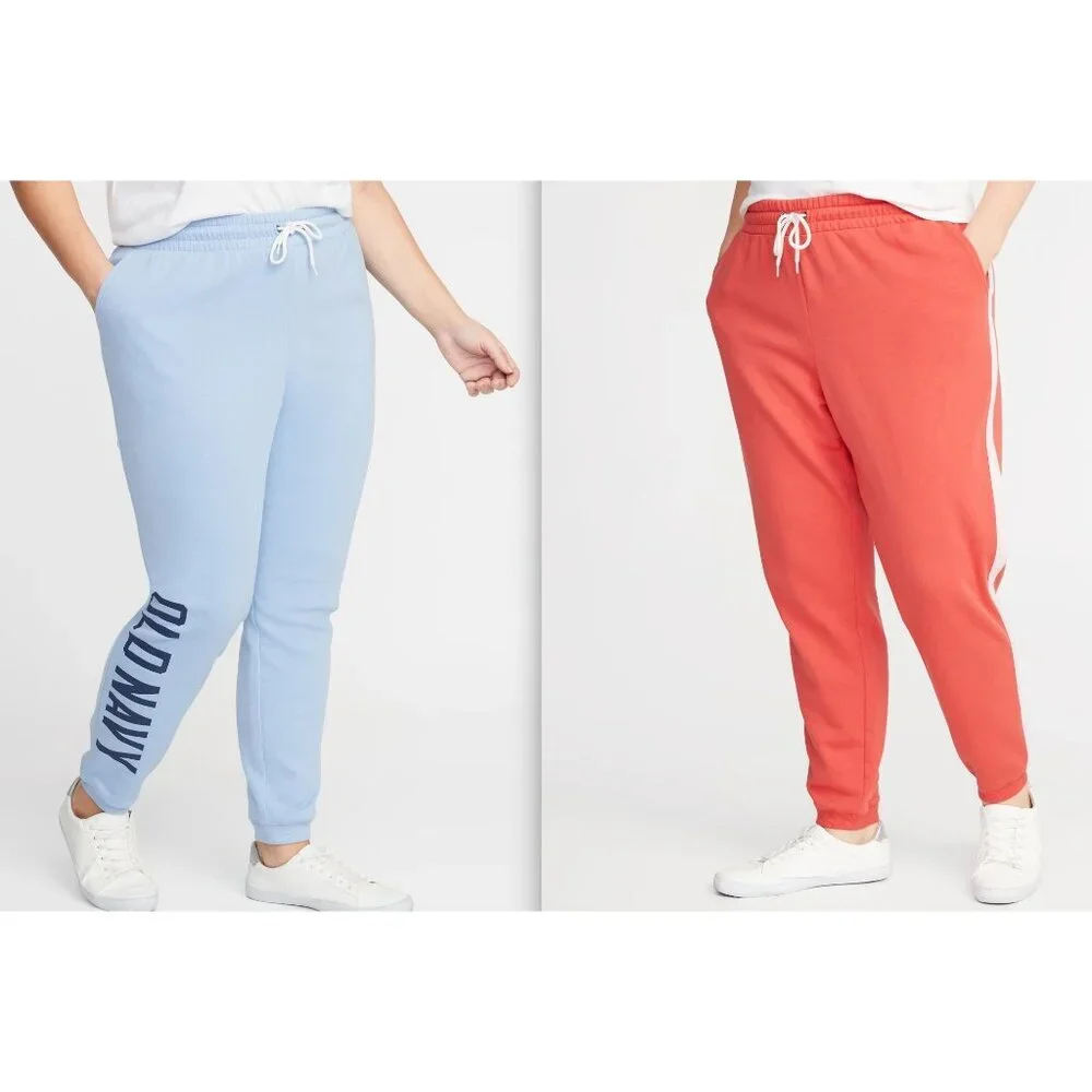 Old Navy (2) French-Terry Cozy Fleece, Blue & Orange Joggers - Size 4X Plus NWT - Picture 1 of 12